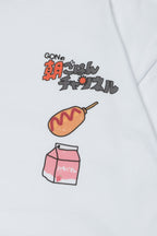 朝ごはんチャンネルTシャツ-アメリカンドッグ- / ホワイト